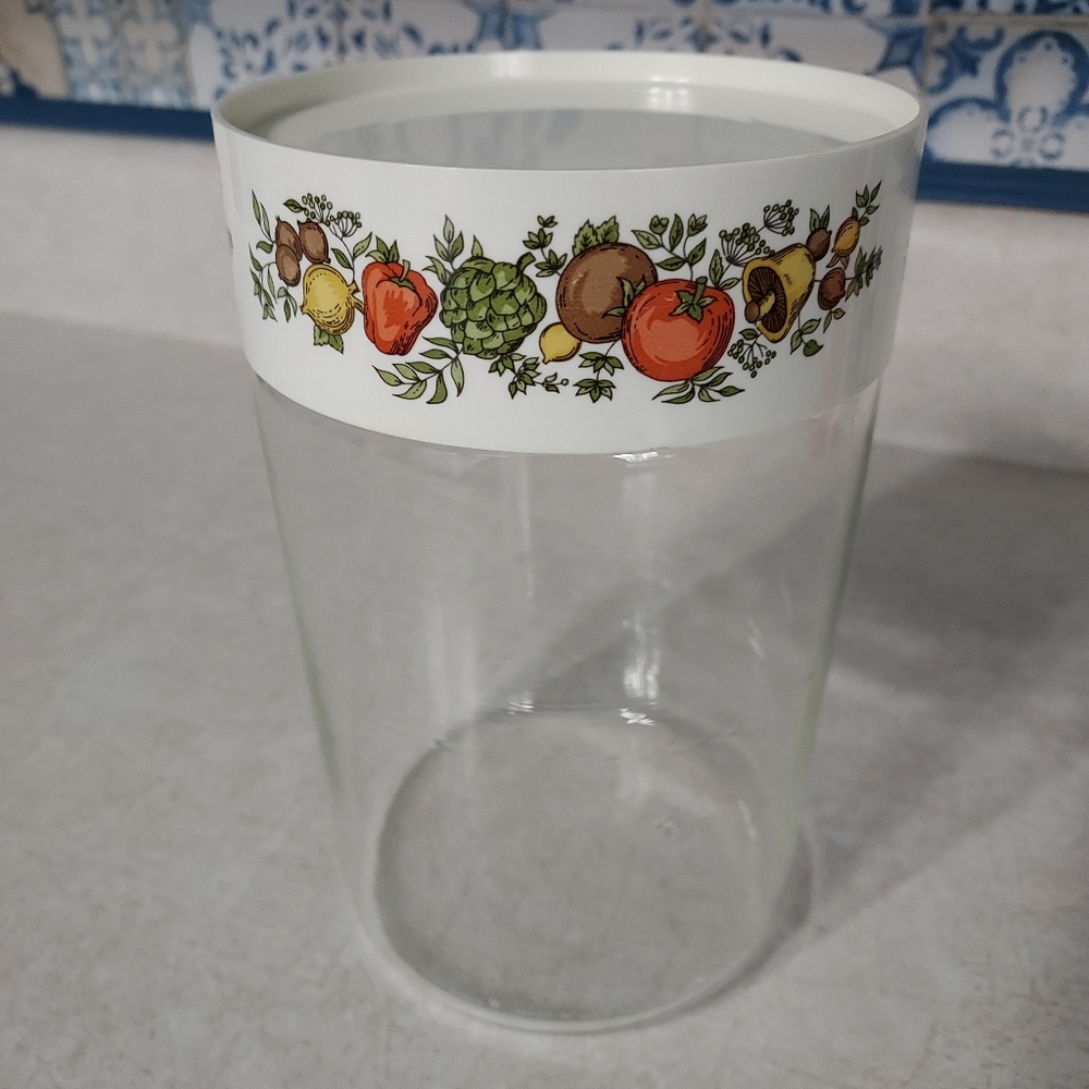Vintage Pyrex Ware Spice Of Life Glass Storage Canister Container Jar Retro  7"